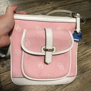 Dooney and Bourke leather/fabric crossbody bag